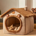 Foldable Pet House Removable Washable Cat House Puppy Cave Sofa Pet Bed House for Extra Small Dogs and Small Medium Cats Winter