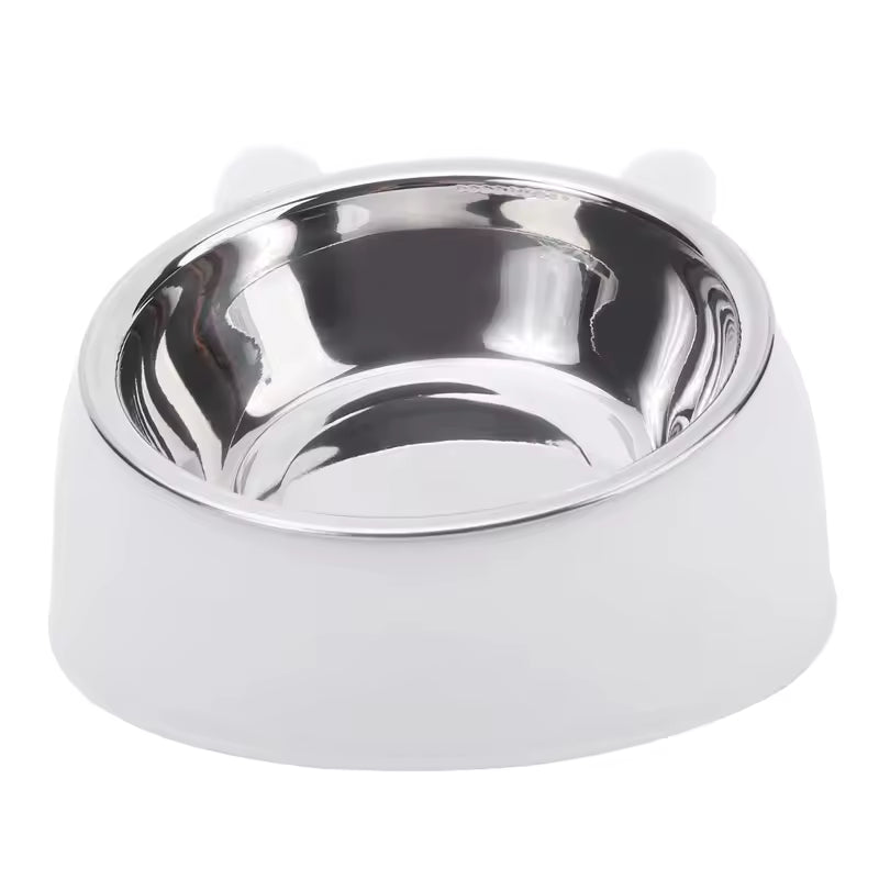 1/2/5pcs Cat Bowl Creative Inclined Kitten Puppy Food Feeding Bowls Stainless Steel Cats Drinking Feeder Pet Dogs Cats Feeders