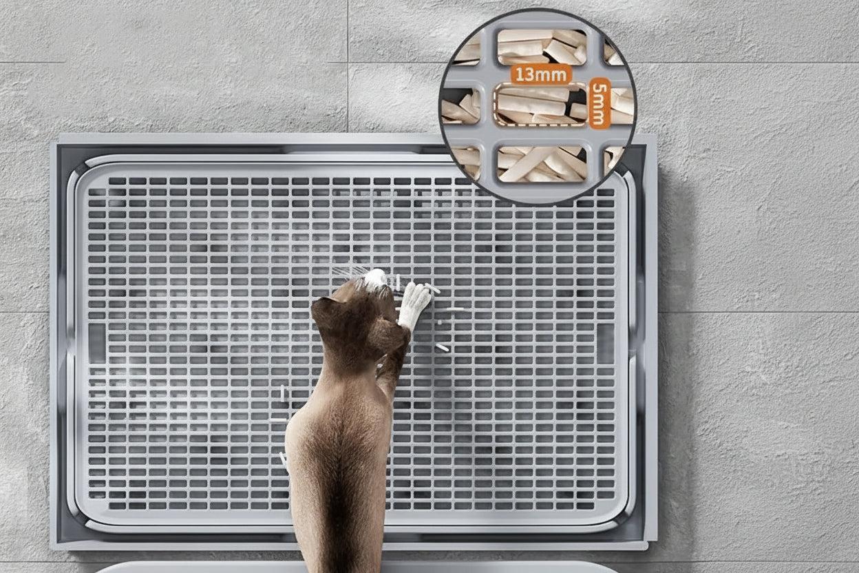 KEMORELA EXtra Large Stainless Steel Cat Litter Box with Lid - Enclosed LitterPan High-Sided Resistant Leak-Proof Cat Litter Mat