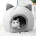 Cat Head Shape Cute And Comfortable Warm Cat House Safe Sleep Cave Non-Slip Semi-Closed Design Four Seasons Universal Cat Nest
